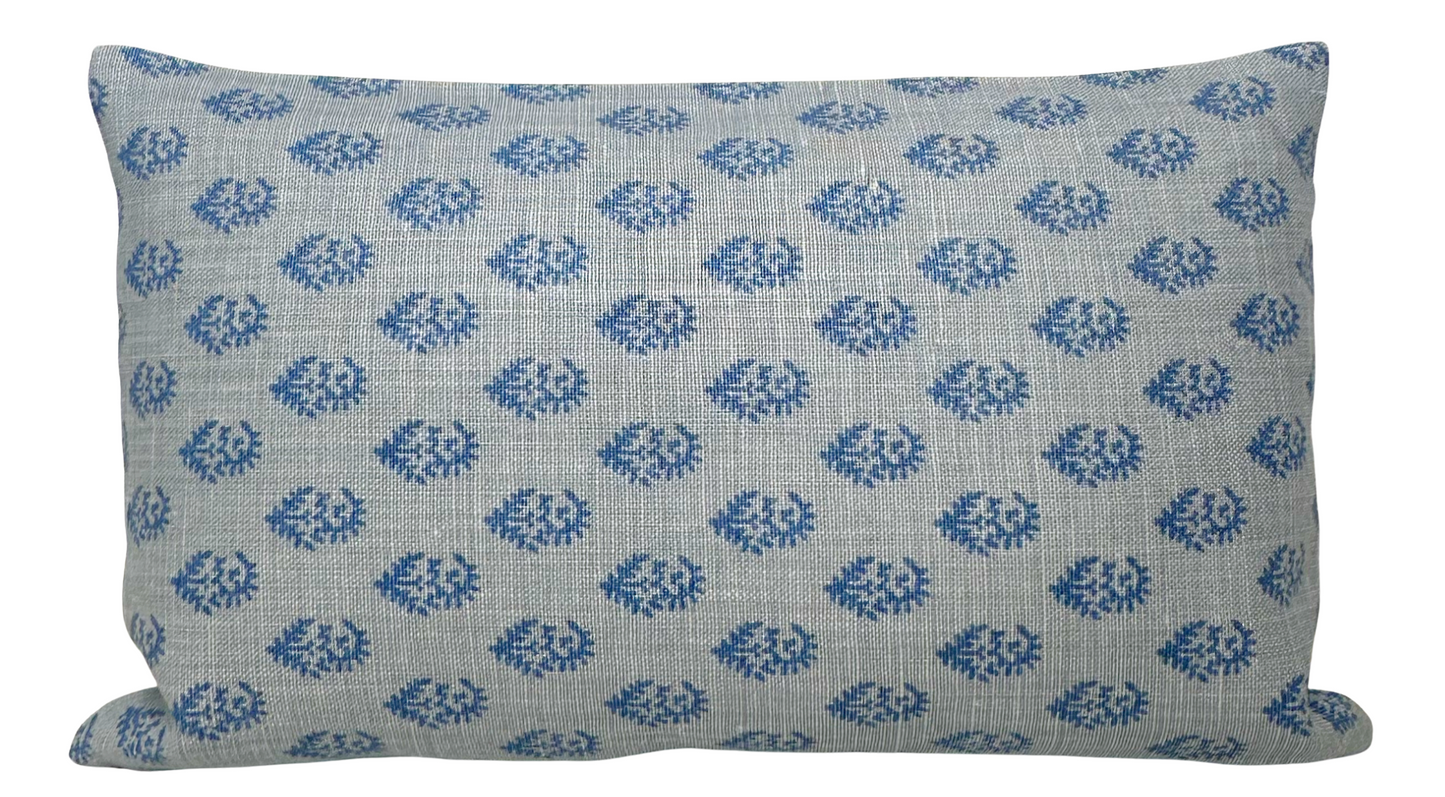Rajmata Pillow in Mist Indigo