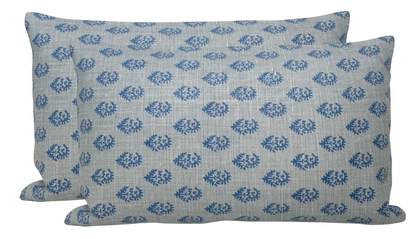 Rajmata Pillow in Mist Indigo