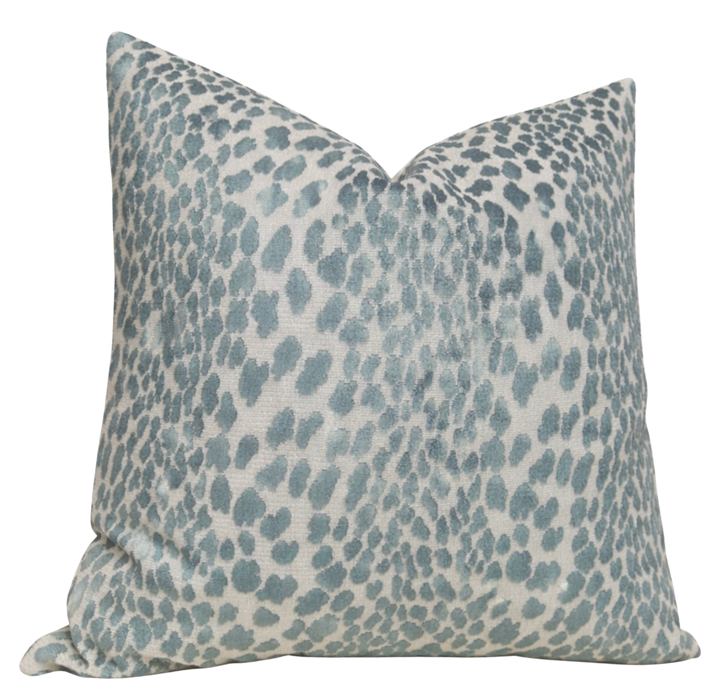 Spotted Velvet Pillow in Marine