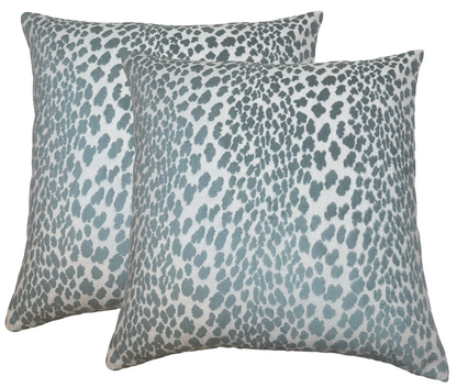 Spotted Velvet Pillow in Marine