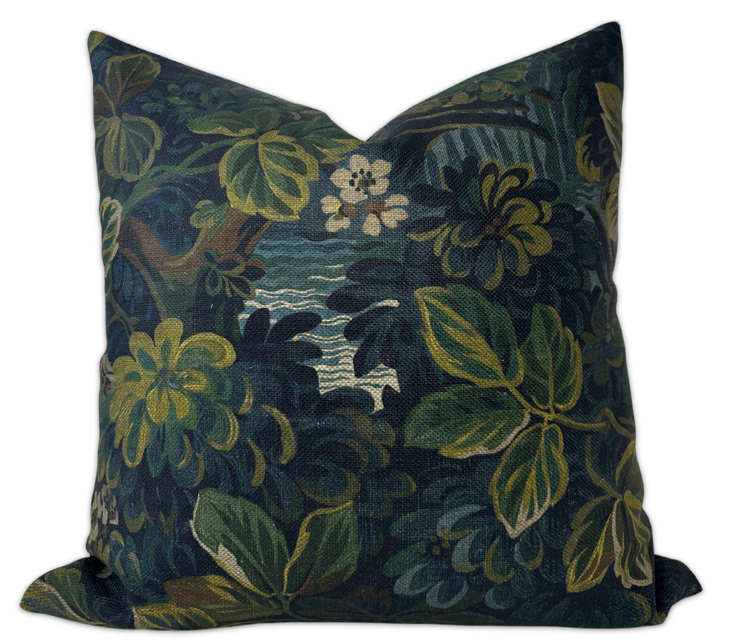 Night Garden Pillow in Midnight Blue