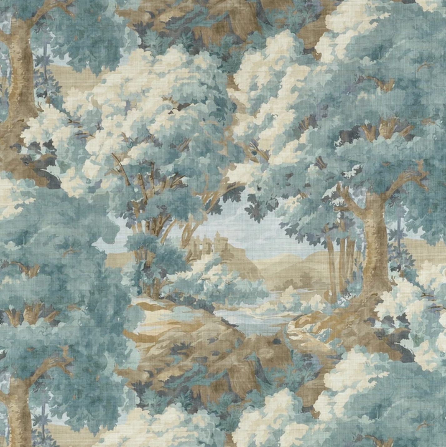 Woodland Clearing Pillow in Spa Blue