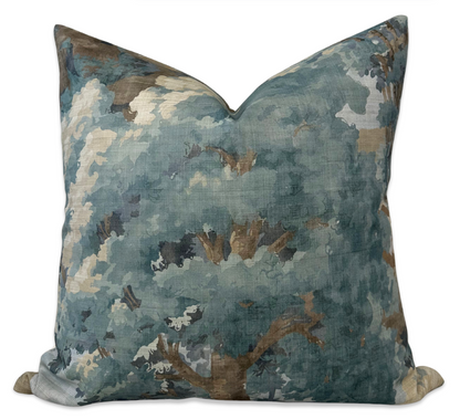 Woodland Clearing Pillow in Spa Blue