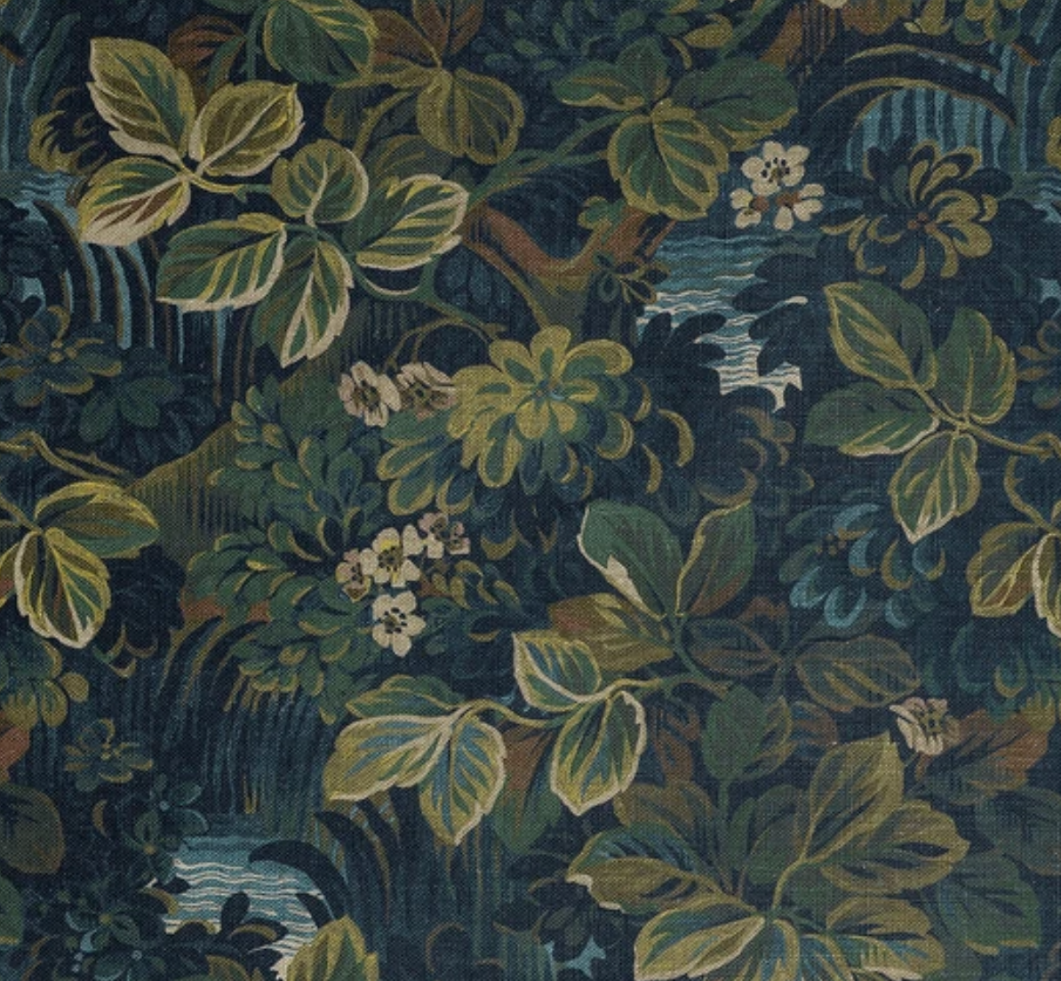 Night Garden Pillow in Midnight Blue