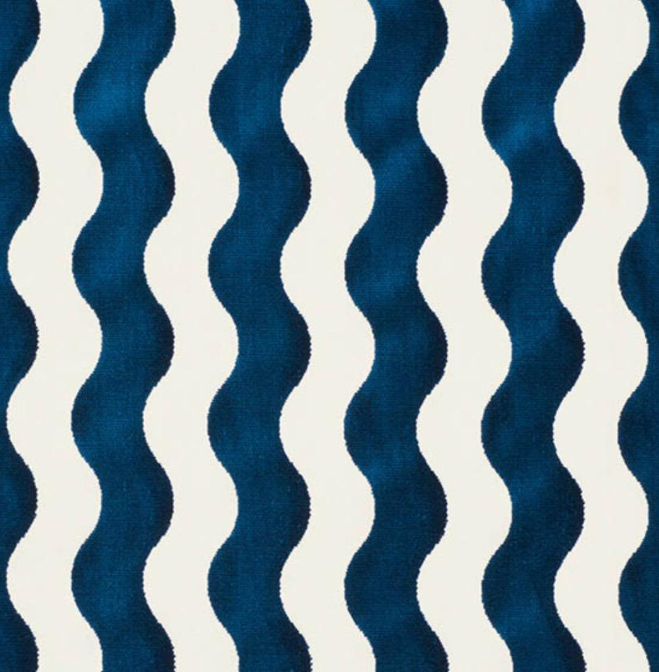 Wave Velvet Pillow in Navy Blue