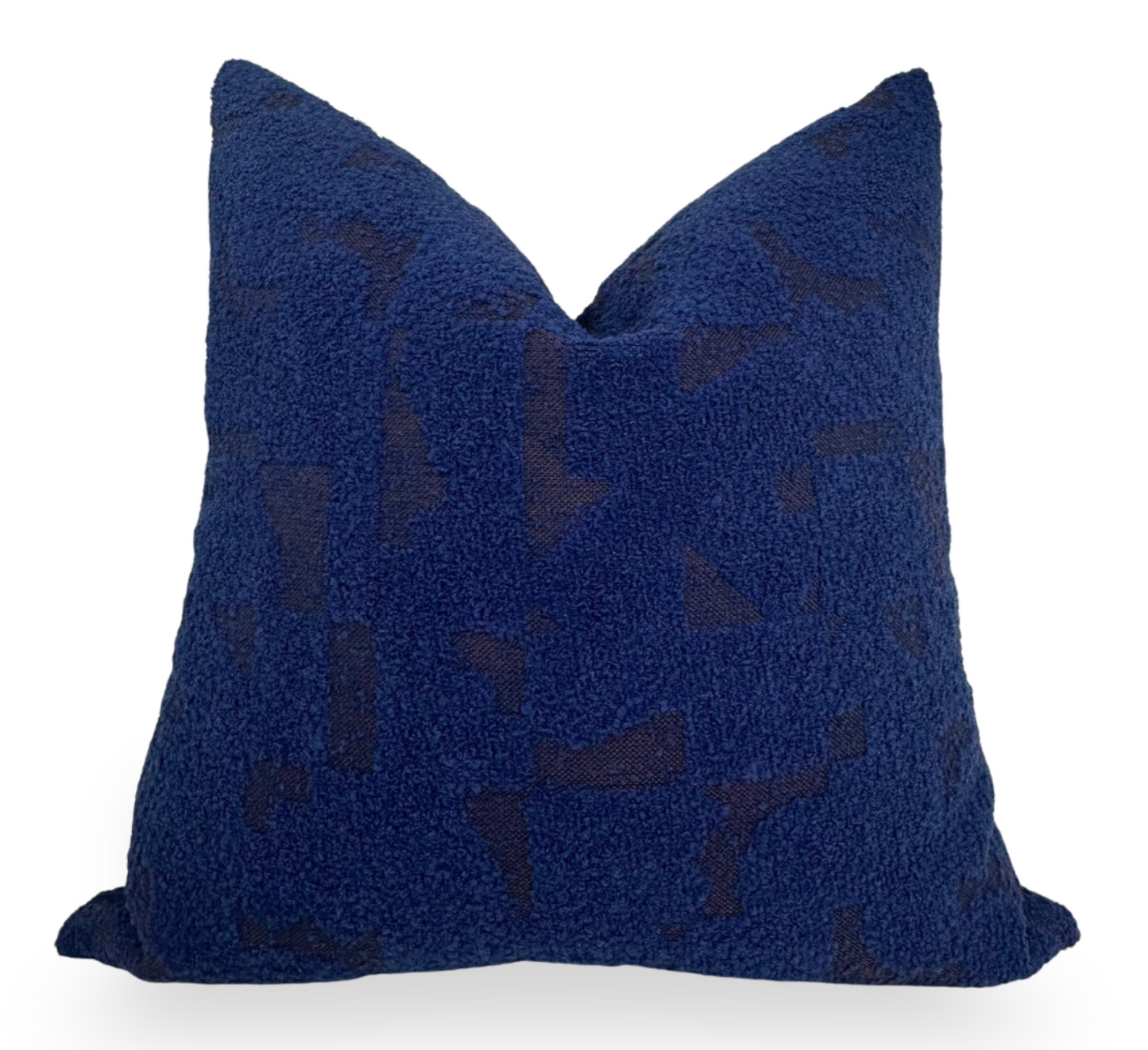 Midnight Mosaic Boucle Pillow in Blue