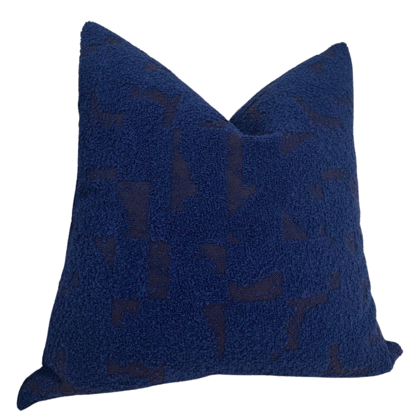 Midnight Mosaic Boucle Pillow in Blue