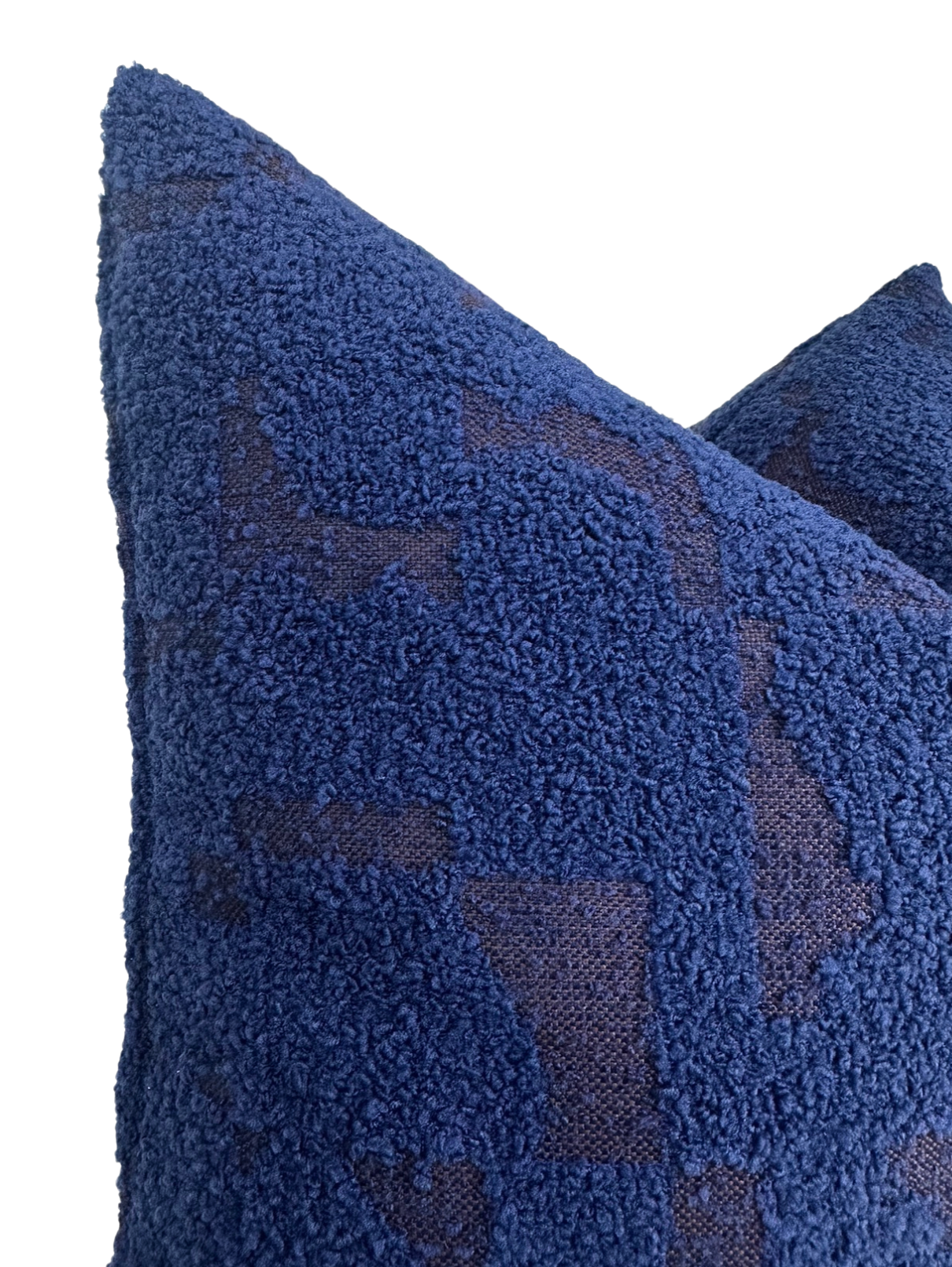 Midnight Mosaic Boucle Pillow in Blue