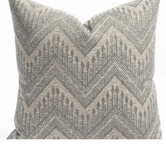 Mali Chevron Woven Pillow in Slate