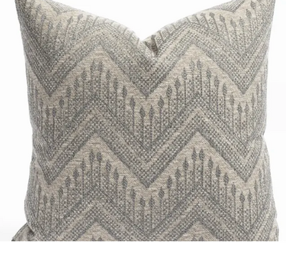 Mali Chevron Woven Pillow in Slate