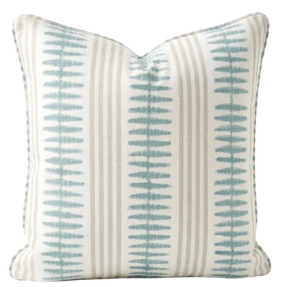 Indo Stripe Pillow in Seaglass