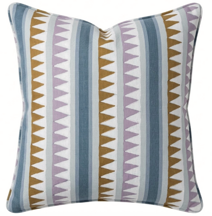 Lomita Striped Pillow in Lavender and Blue