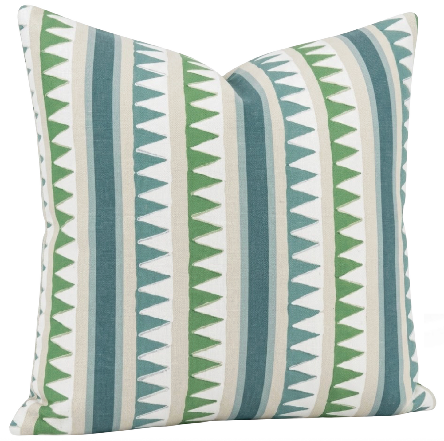 Lomita Striped Pillow in Green and Blue