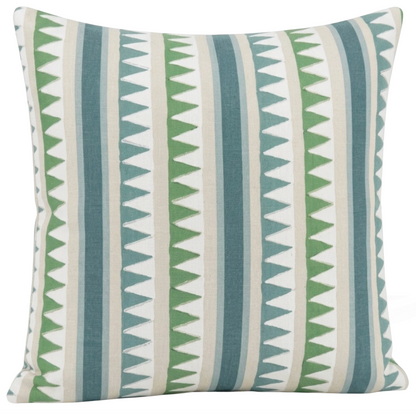 Lomita Striped Pillow in Green and Blue