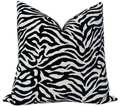 Zebra Noir Woven Pillow