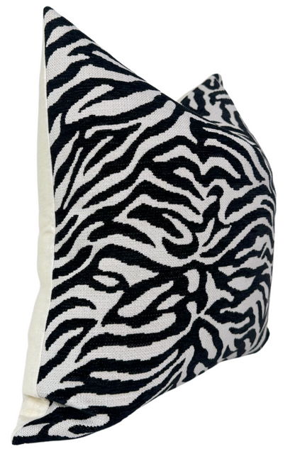 Zebra Noir Woven Pillow
