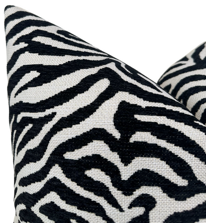 Zebra Noir Woven Pillow