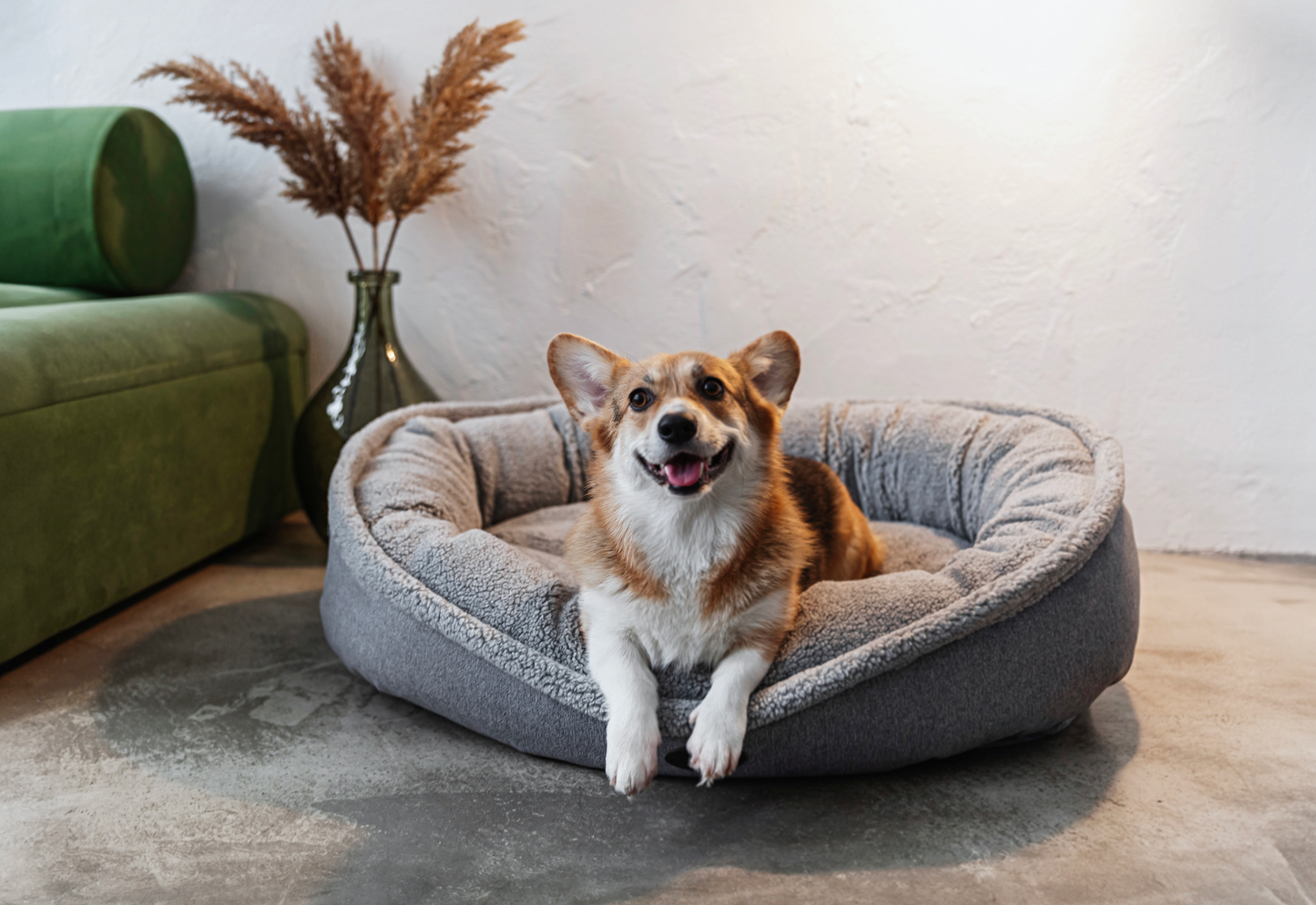 Furry Gray Bagel Pet Bed