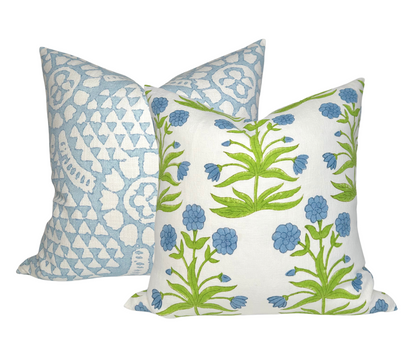 Chamomile Pillow in Spa Blue