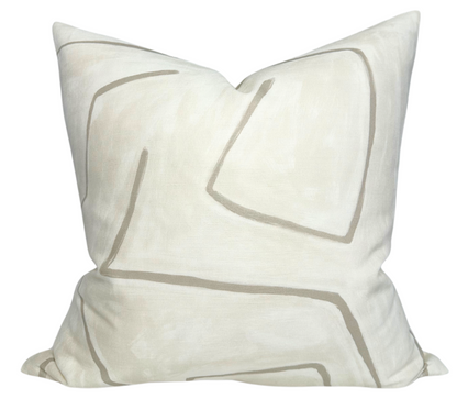 Graffito Pillow in Parchment