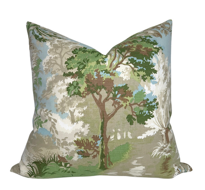 Lincoln Toile Pillow in Green