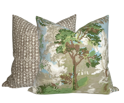 Lincoln Toile Pillow in Green