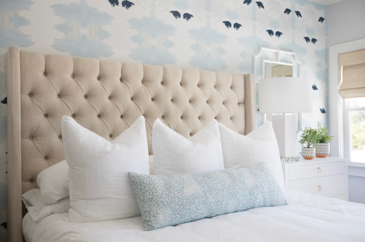 Speckled Pillow in Cloud Blue