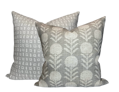 Zinnia Pillow in Sand Grey