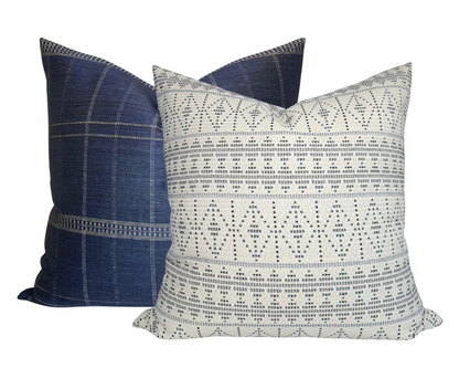 Souk Pillow in Onyx Indigo, Indoor Outdoor Pillows