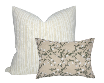 Divide Woven Pillow in Ecru