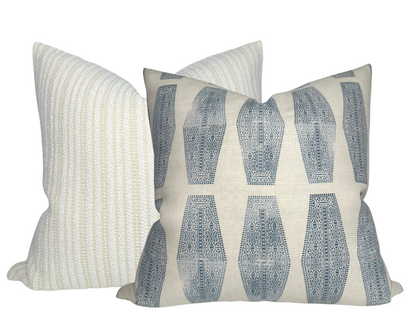 Inlay Pillow in Lake Blue