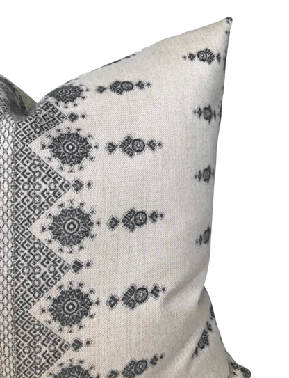 Carmania Pillow in Charcoal, Indoor Outdoor Pillows