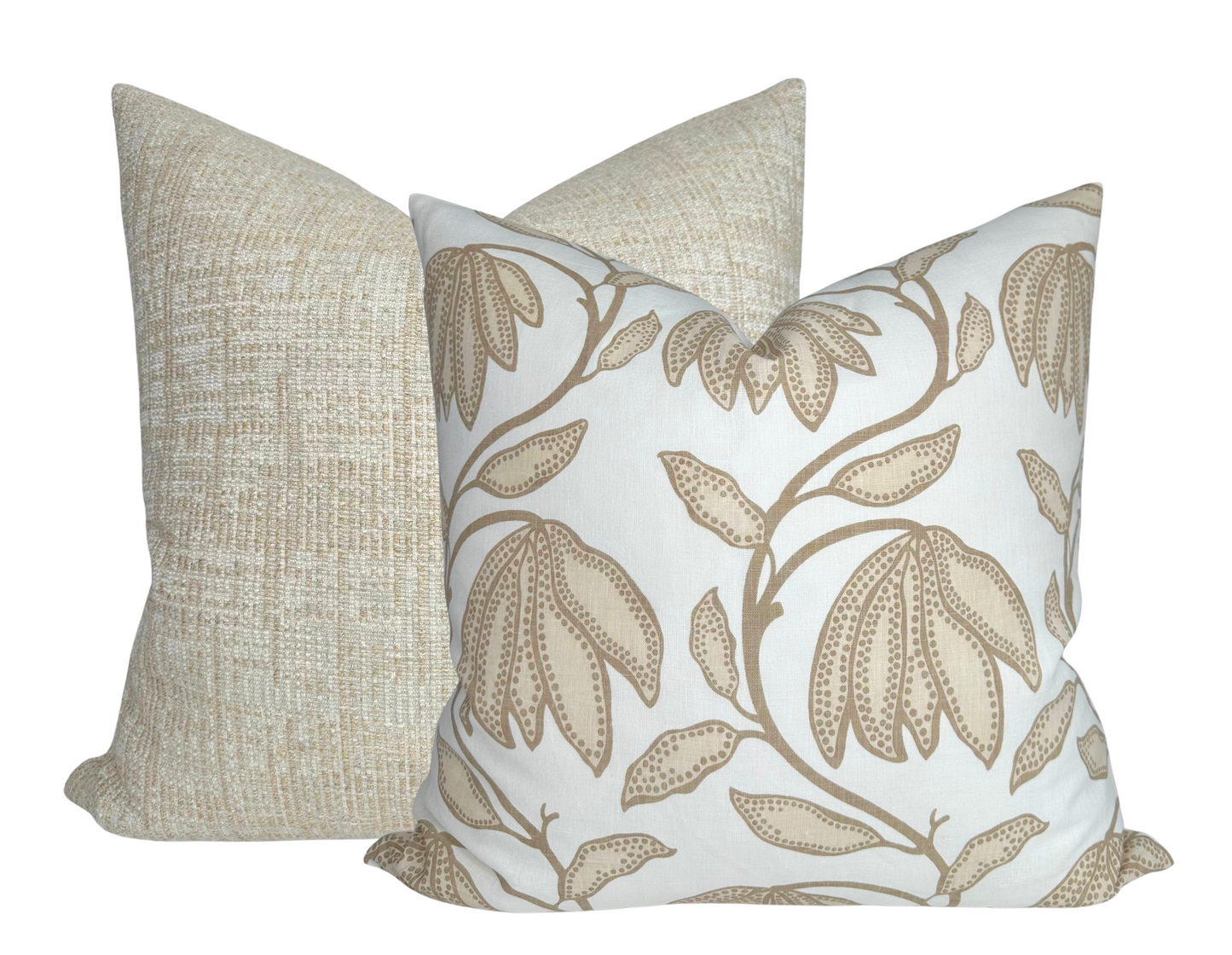 Desert Floral Pillow in Birch Natural