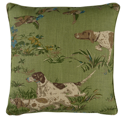 Pointers Pillow in Meadow Green