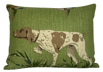Pointers Pillow in Meadow Green