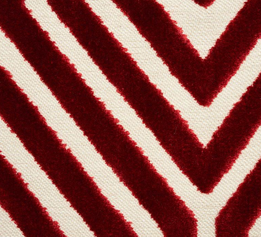 Vanderbilt Velvet Pillow in Garnet Red
