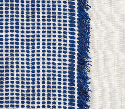 Tulum Casement Embroidered Pillow in Blue