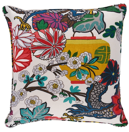Chiang Mai Dragon Pillow in Alabaster