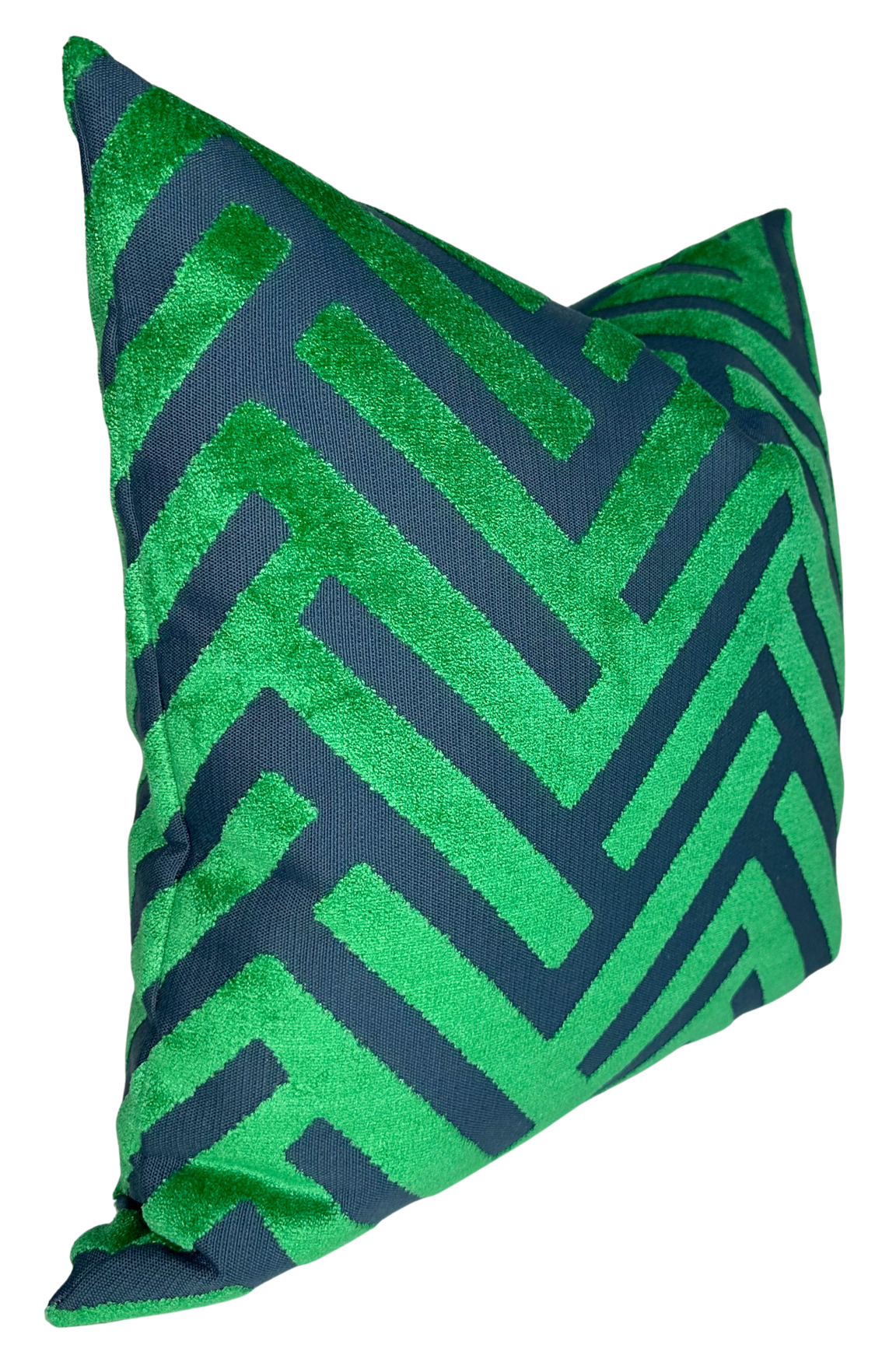 Emerald Green Cut Velvet Pillow