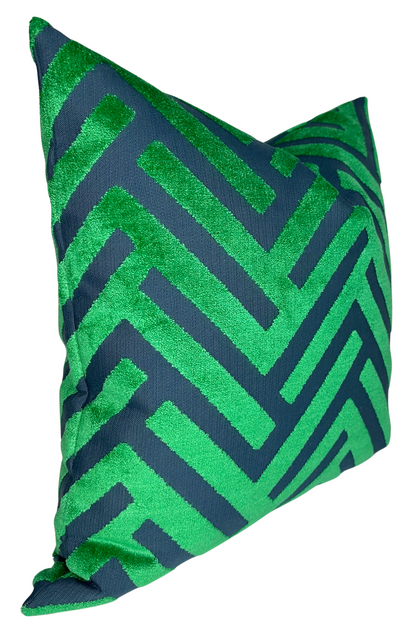 Emerald Green Cut Velvet Pillow
