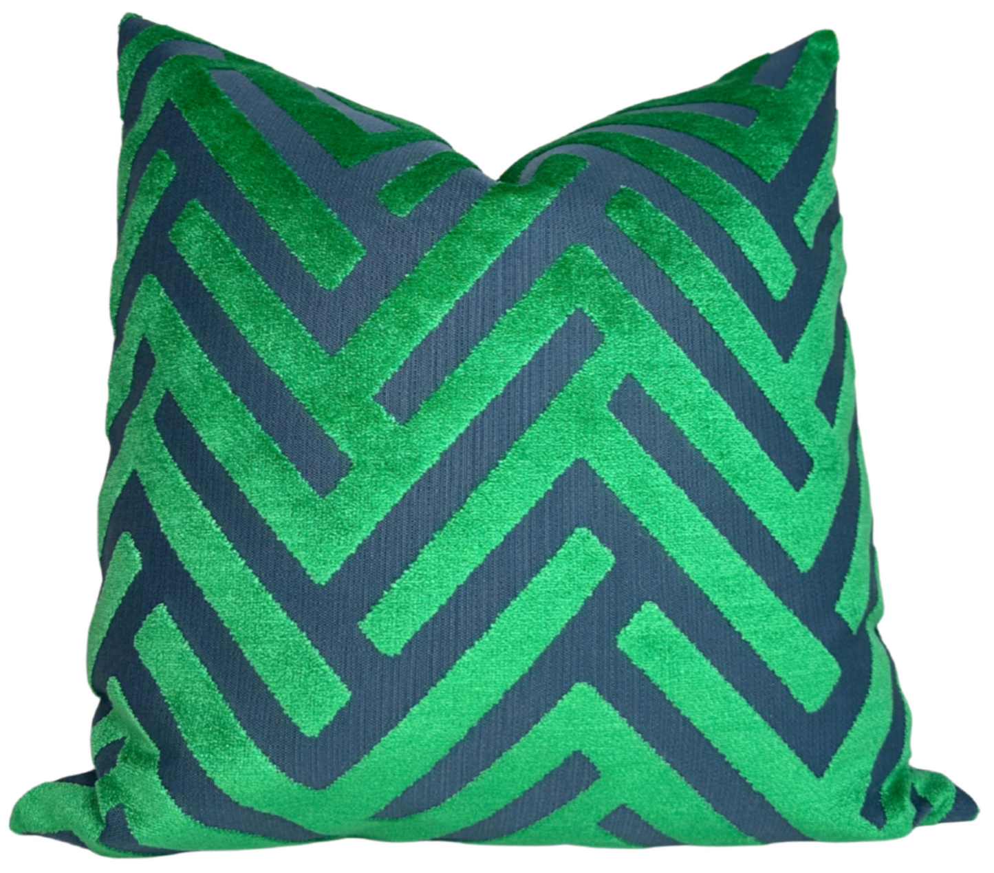 Emerald Green Cut Velvet Pillow