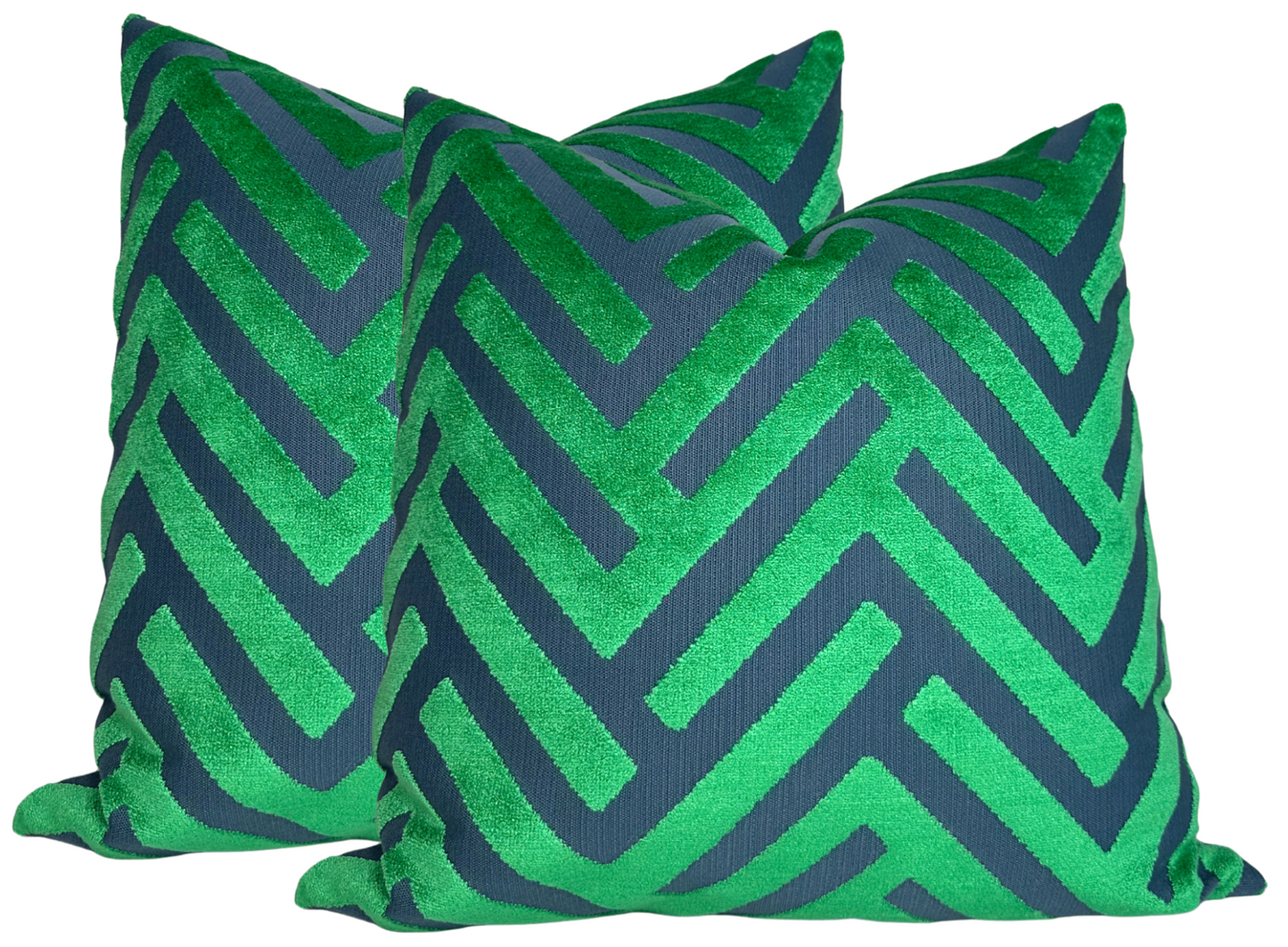 Emerald Green Cut Velvet Pillow