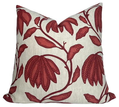 Desert Floral Pillow in Sunbaked Red