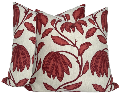 Desert Floral Pillow in Sunbaked Red