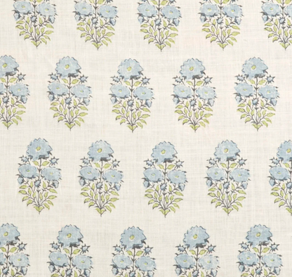 Mughal Flower Pillow in Monsoon Blue