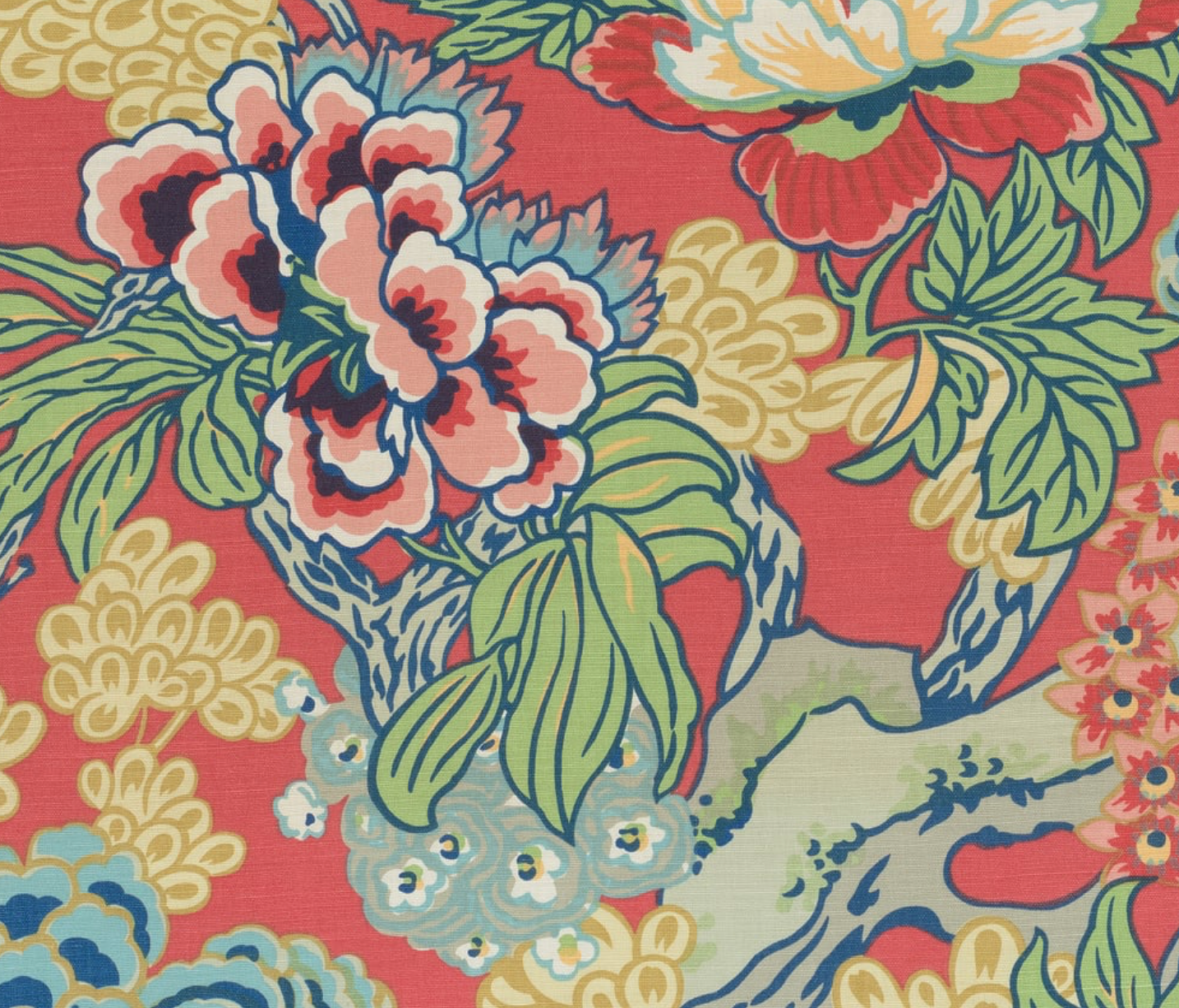 Honshu Pillow in Coral and Green