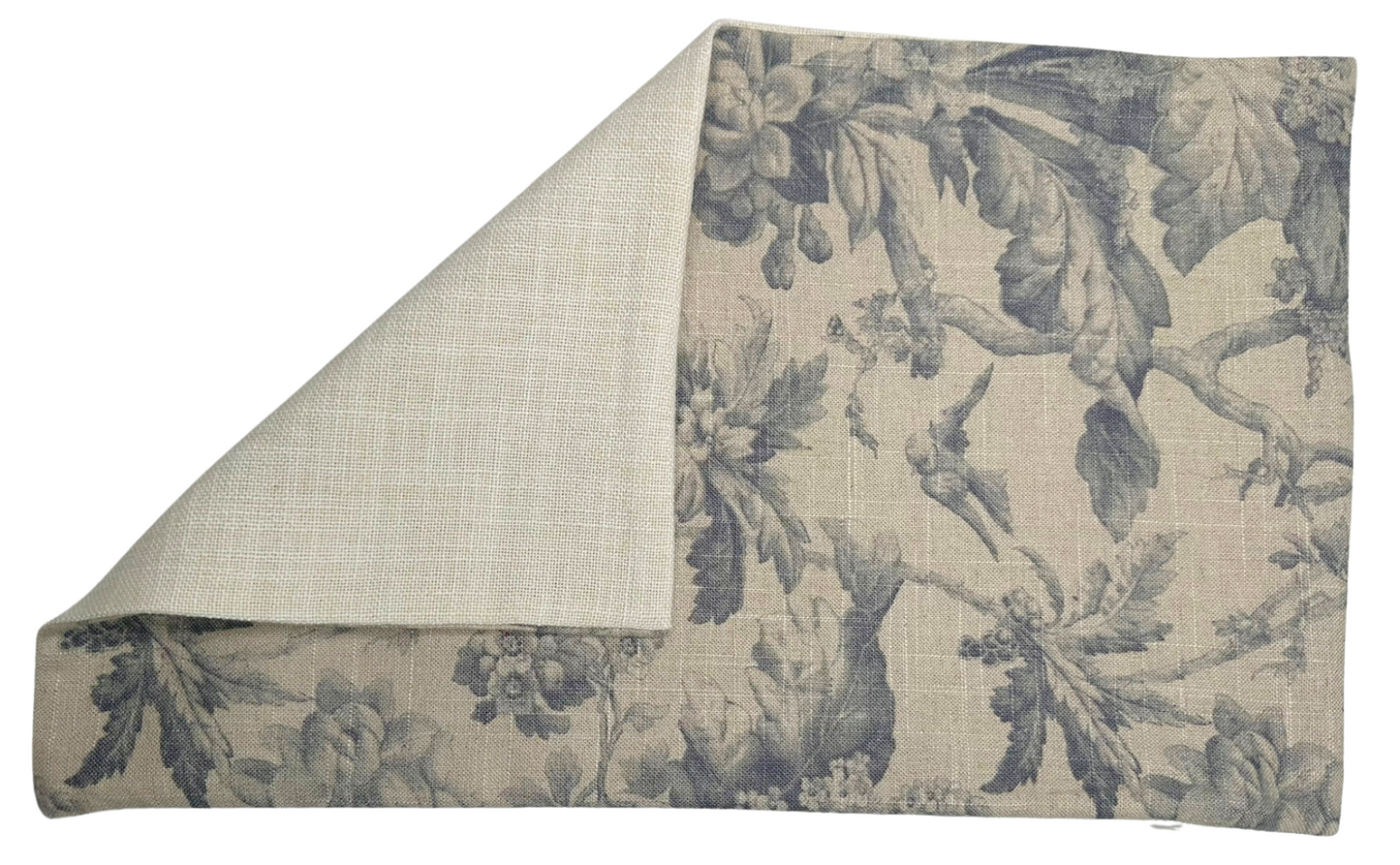Lita Floral Print Pillow in Blue
