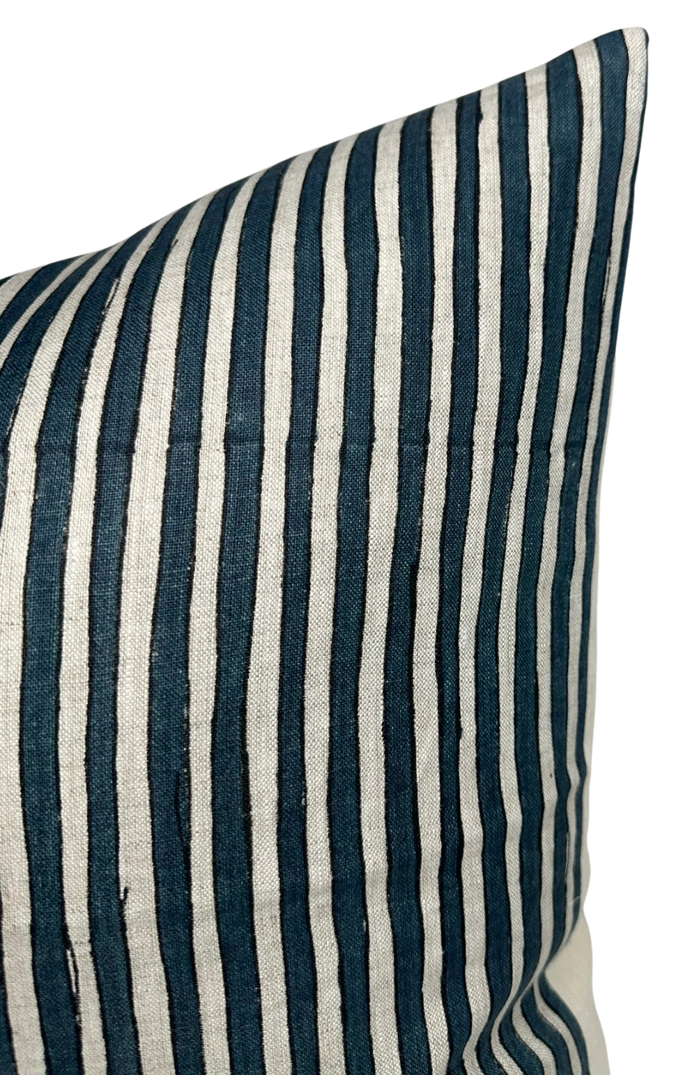 Ticking Pillow in Indian Teal