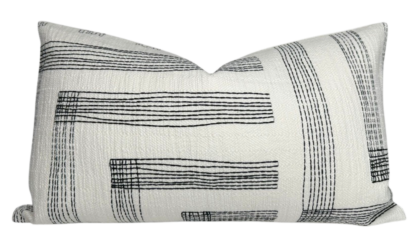Pastiche Pillow in Chalk Jet