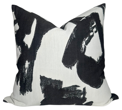 Brushstrokes Pillow in Ebony